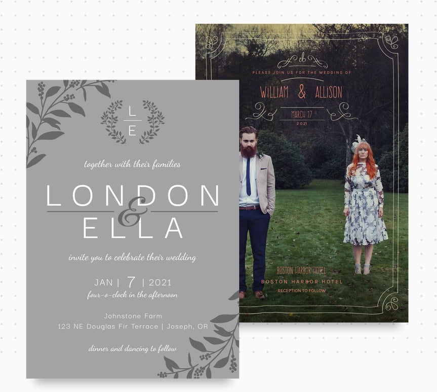 unique wedding invitation templates by BeFunky
