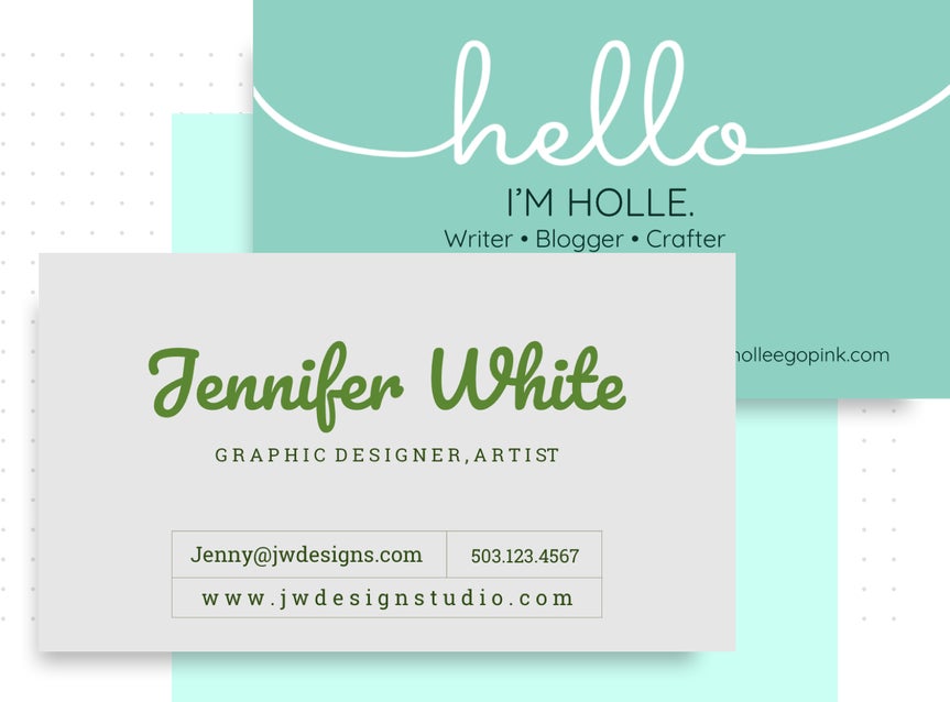 examples of business card templates by BeFunky