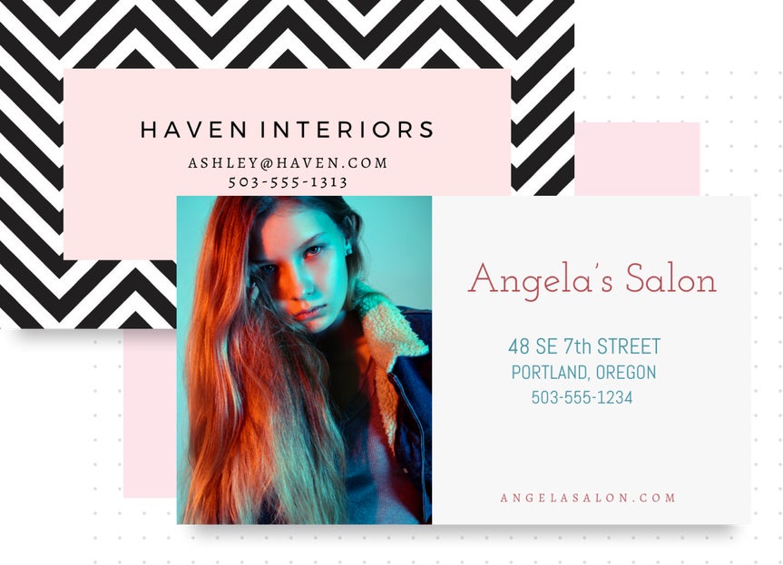 examples of business card templates by BeFunky